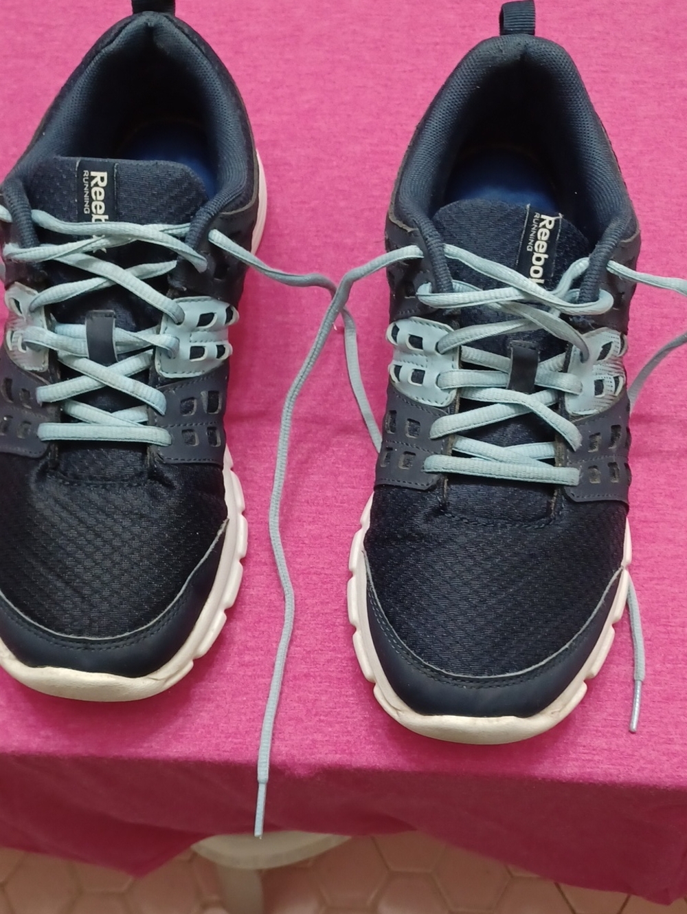 Reebok Men’s Navy and Light Gray Athletic Training Shoes